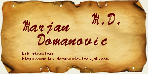 Marjan Domanović vizit kartica